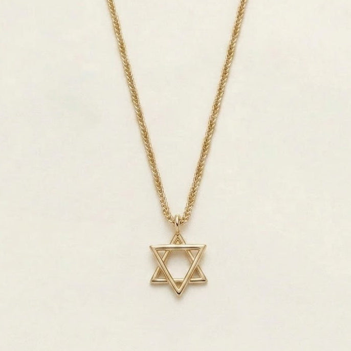 שרשרת מגן דוד קלאסית, זהב 14 קראט