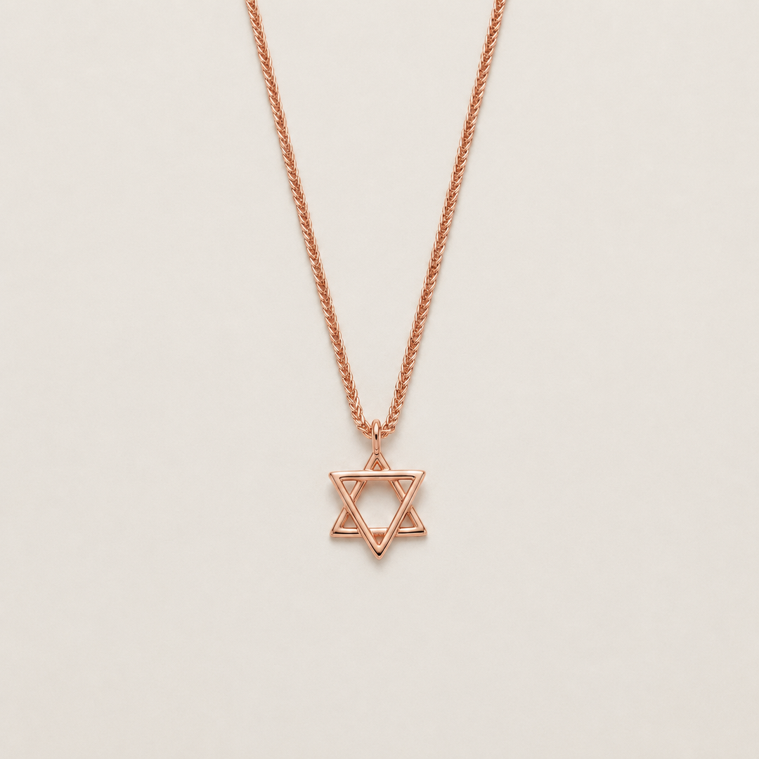שרשרת מגן דוד קלאסית, זהב 14 קראט
