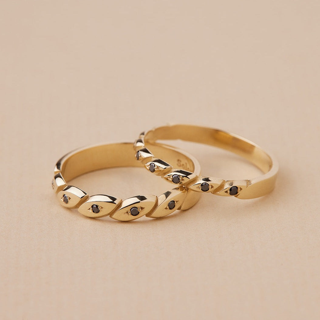 טבעת עיניים דפנה, זהב 14 קראט